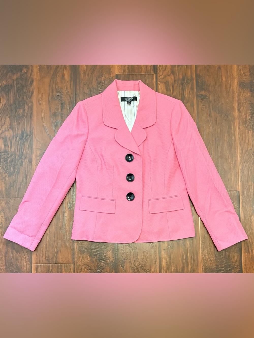 Kasper Women’s Pink Textured Blazer Jacket Size 10